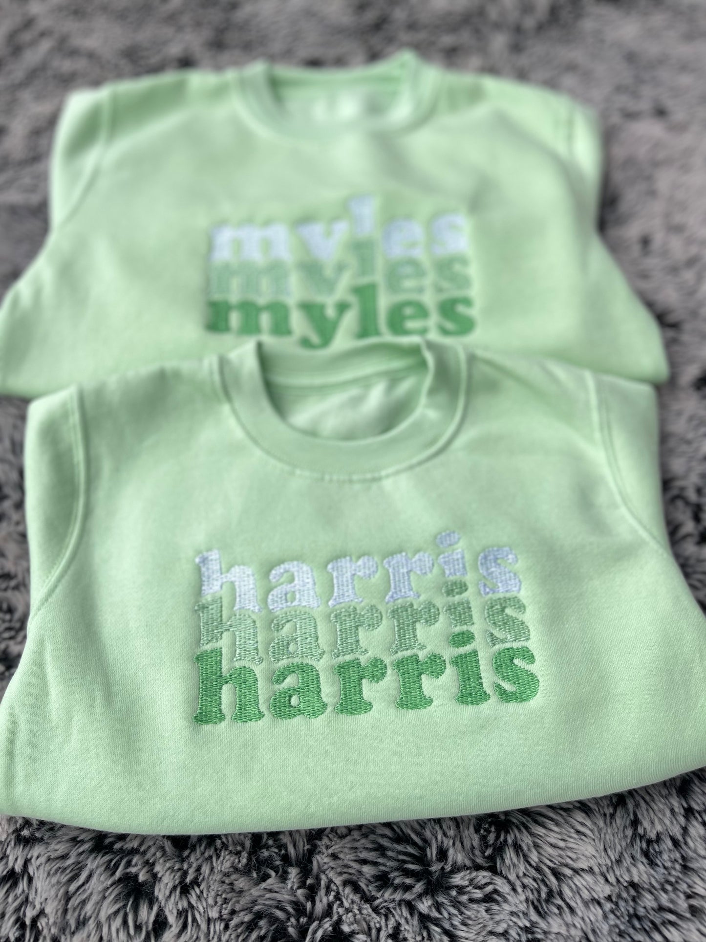 Triple Stacked Name Sweatshirt
