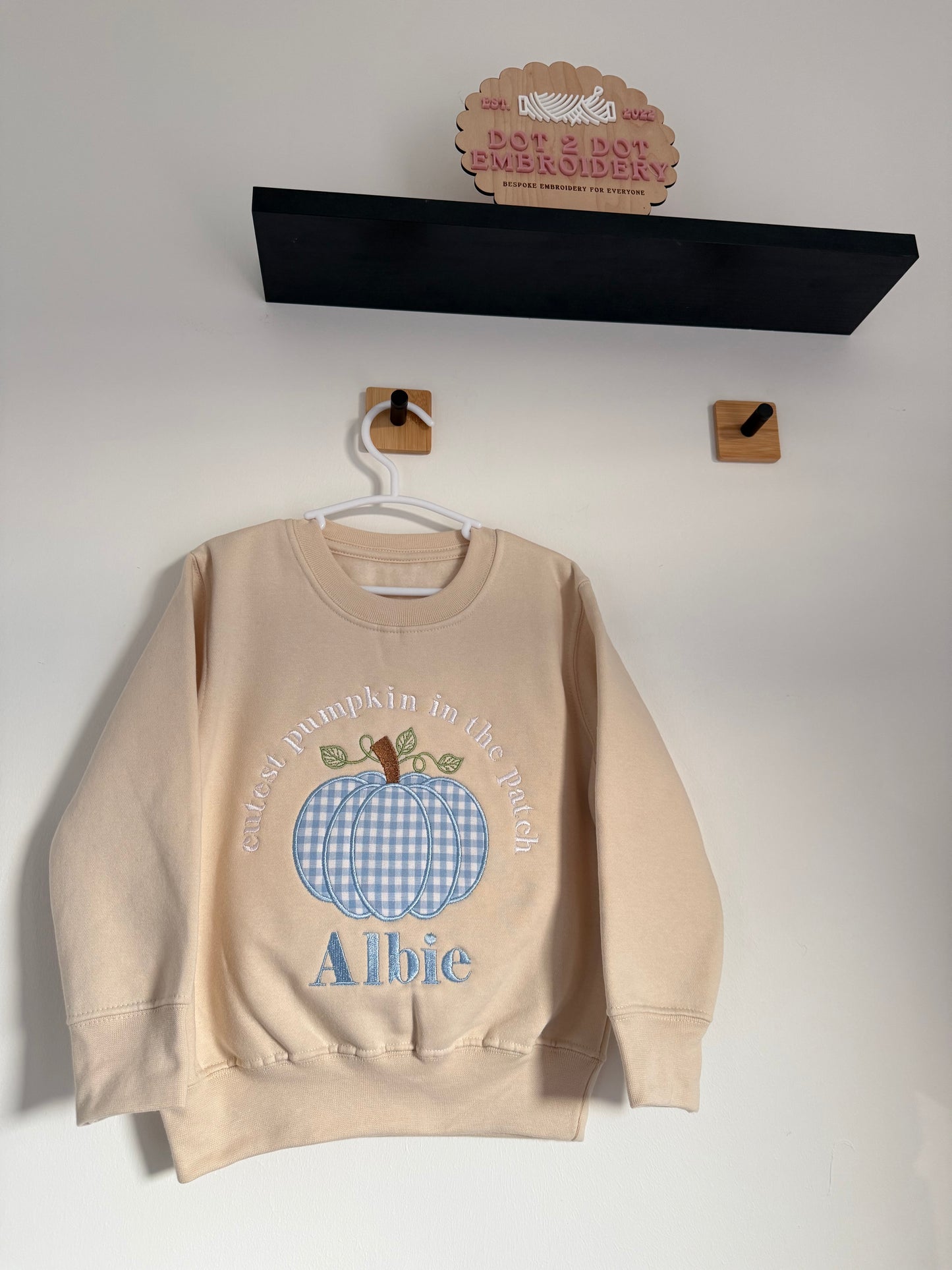 Halloween Cutest Pumpkin Gingham Appliqué Pumpkin
