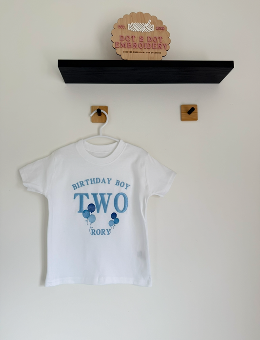 Custom Small Design Birthday Tshirt (wording and small details only)