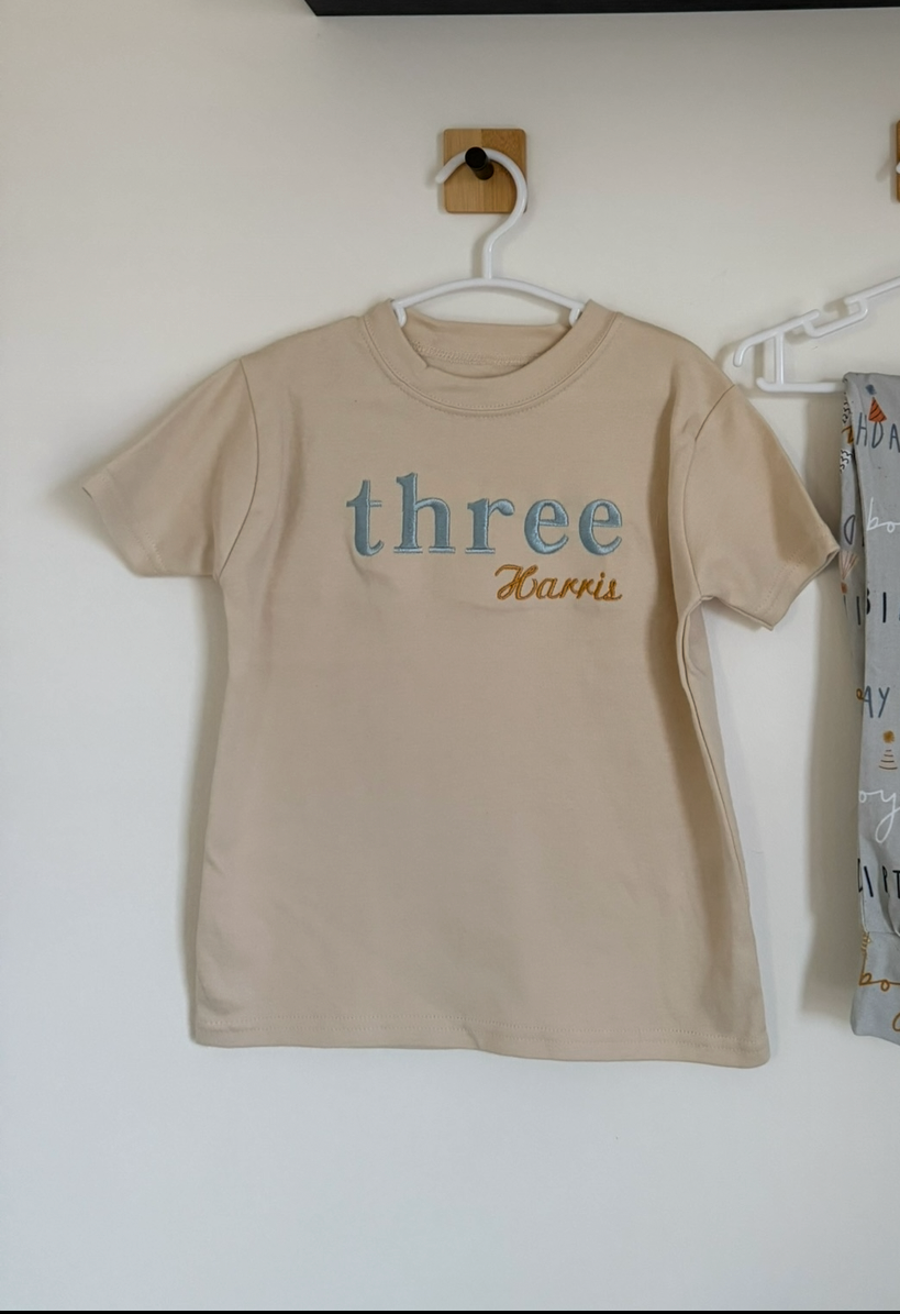 Custom Small Design Birthday Tshirt (wording and small details only)