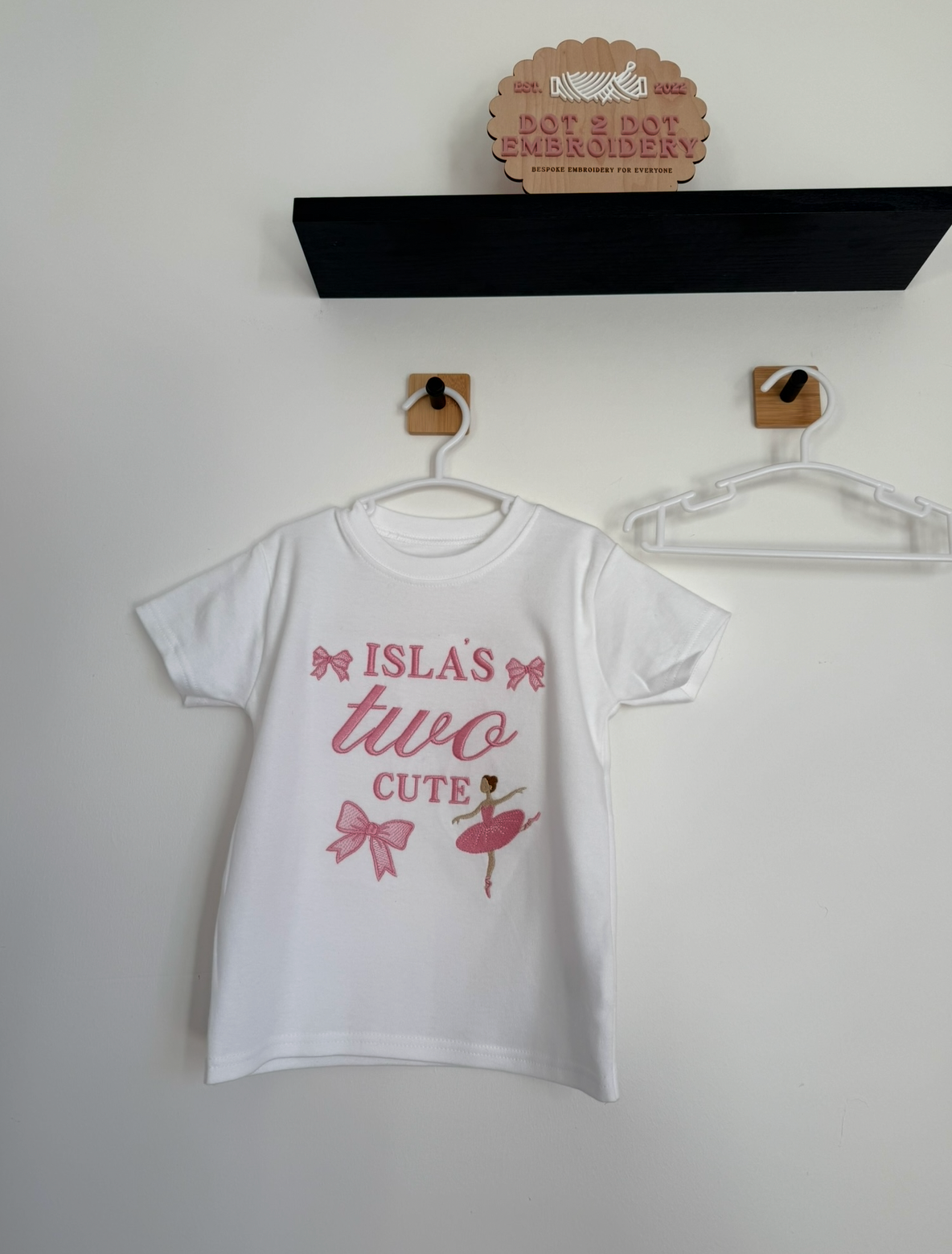 Custom Medium Design Birthday Tshirt (wording and non character embroidery only)