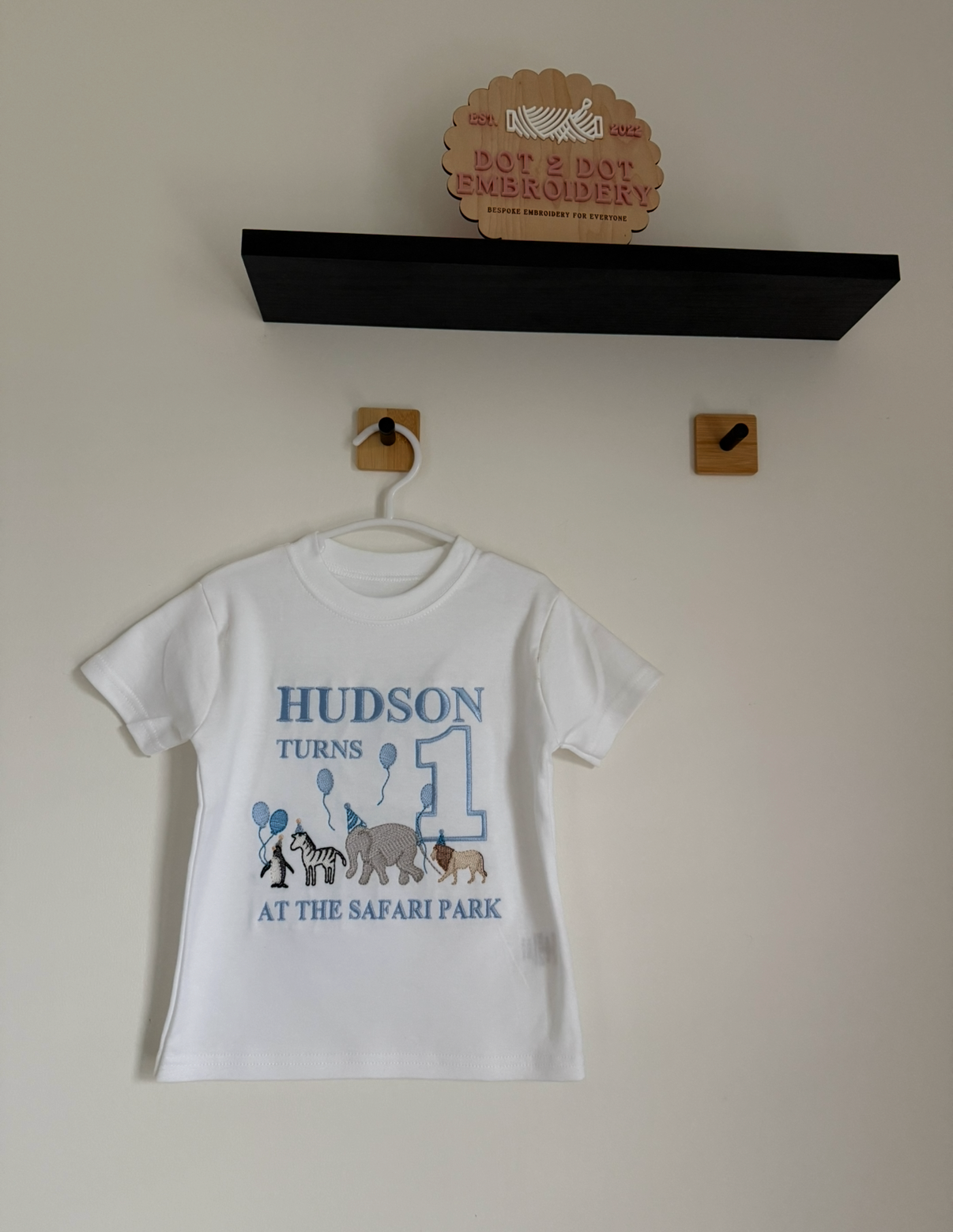 Custom Medium Design Birthday Tshirt (wording and non character embroidery only)