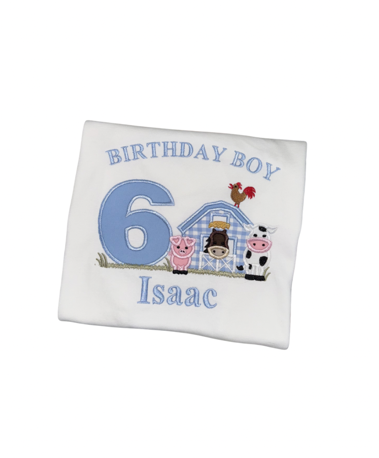 Custom Medium Design Birthday Tshirt (wording and non character embroidery only)