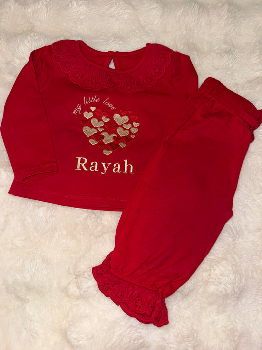 Red Frill Heart of Hearts Pyjamas