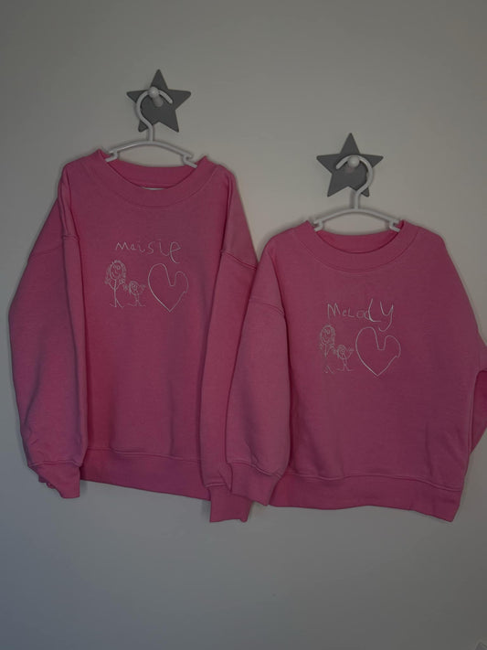 Child’s drawing on a child’s clothing item