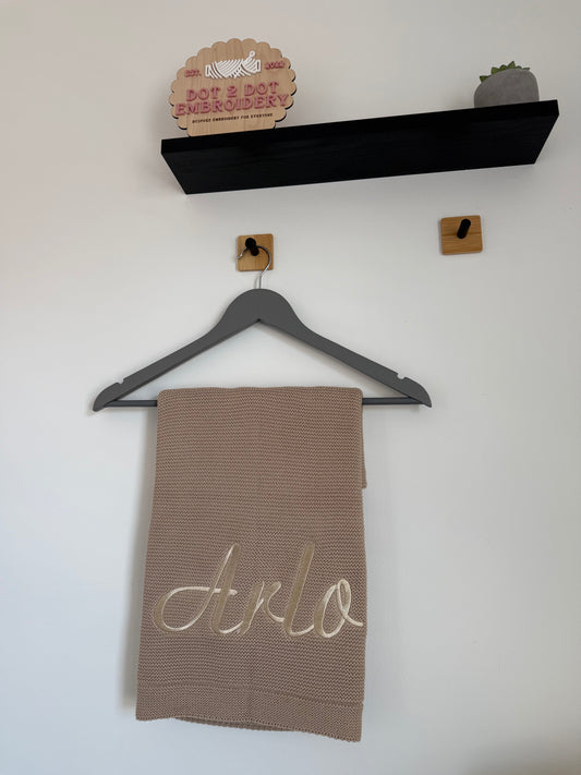 Knitted Blanket with Name