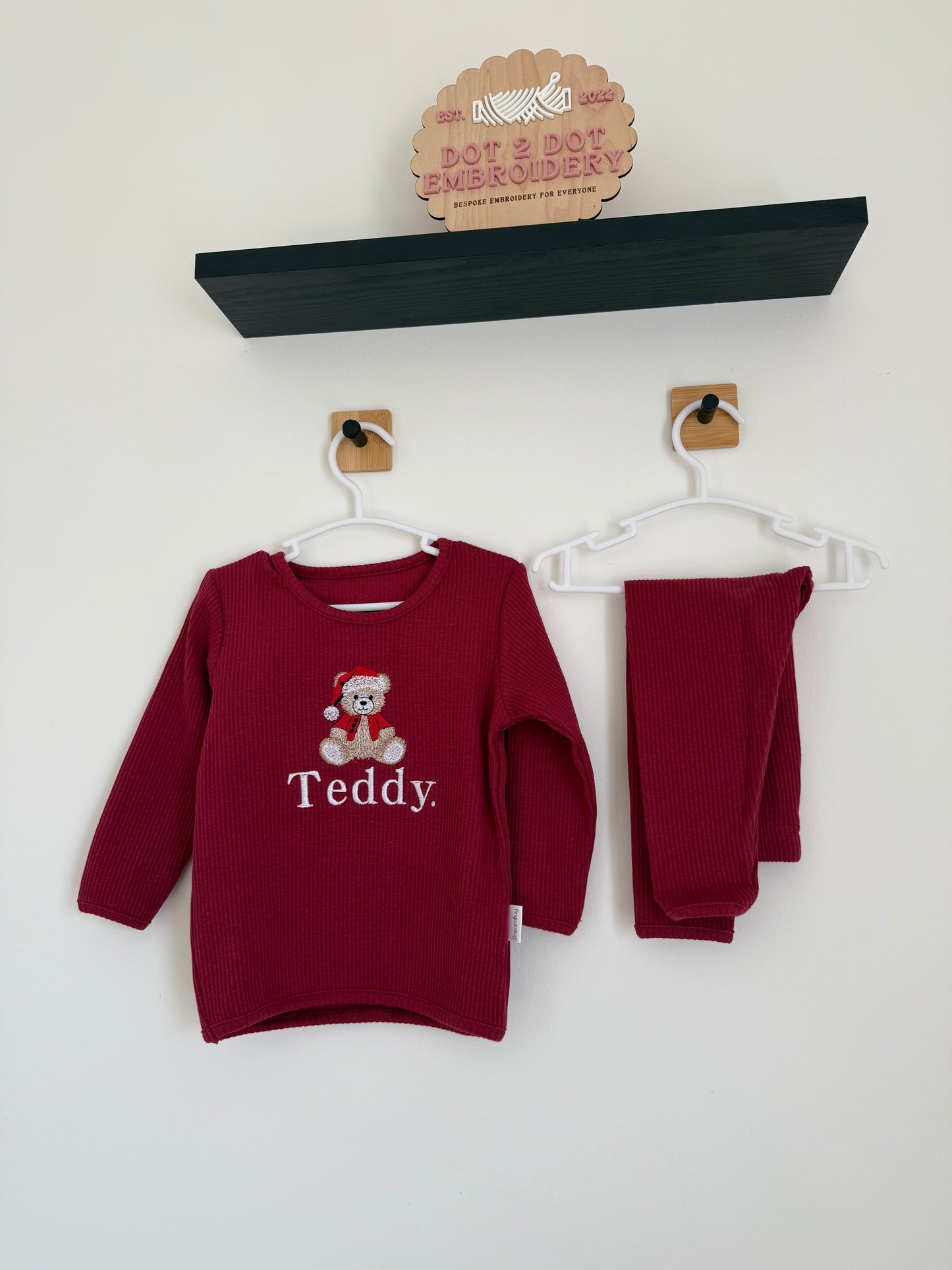 Christmas Teddy Ribbed Lounge