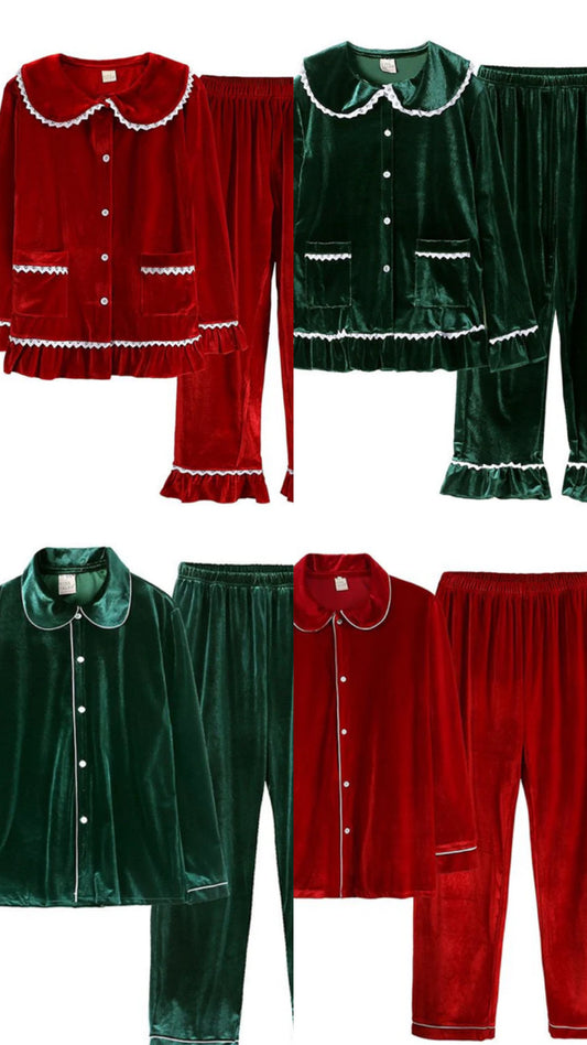 Christmas Velour ADULT Pyjamas