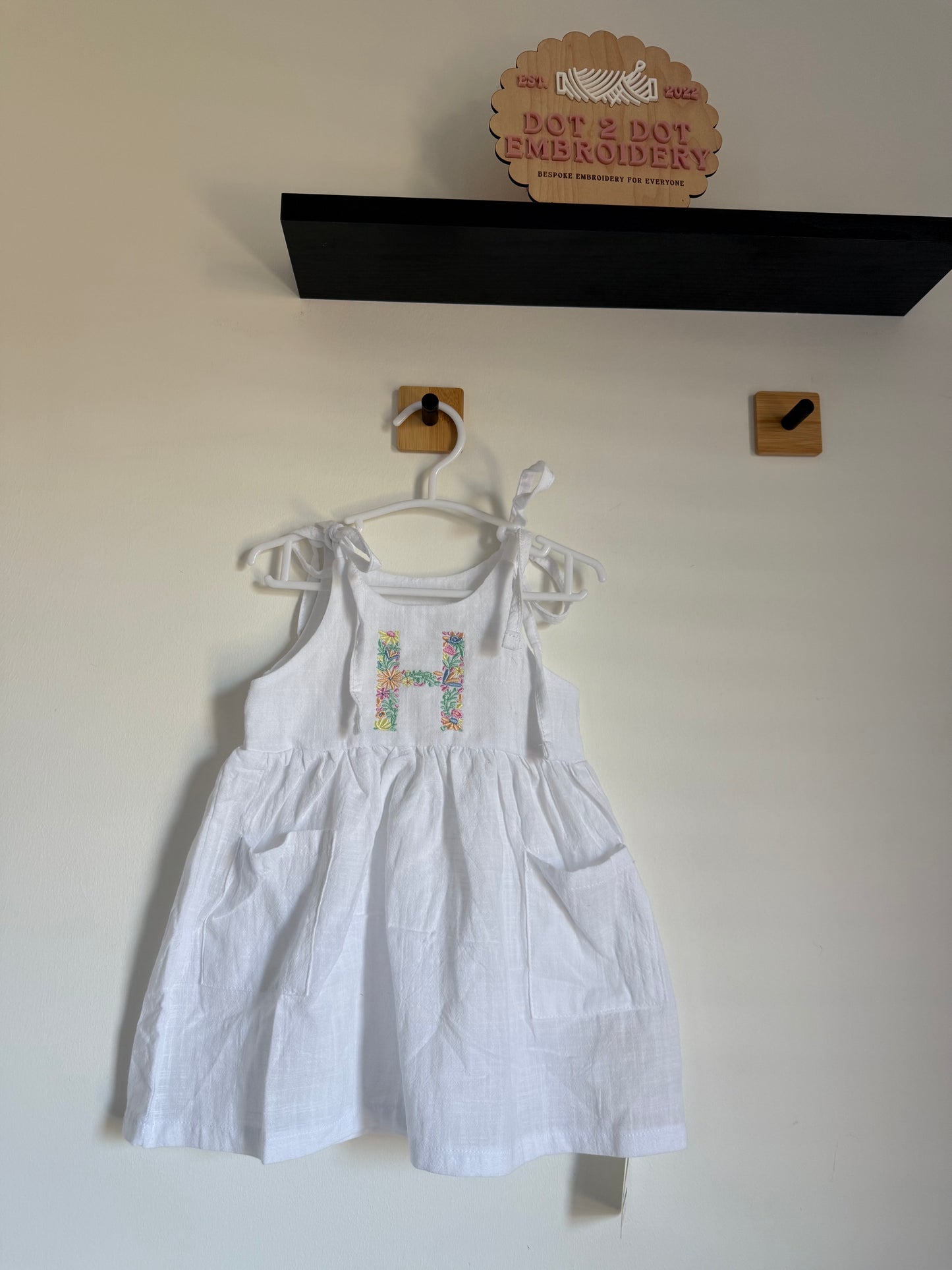 Tie Shoulder Pocket Linen Feel Dress