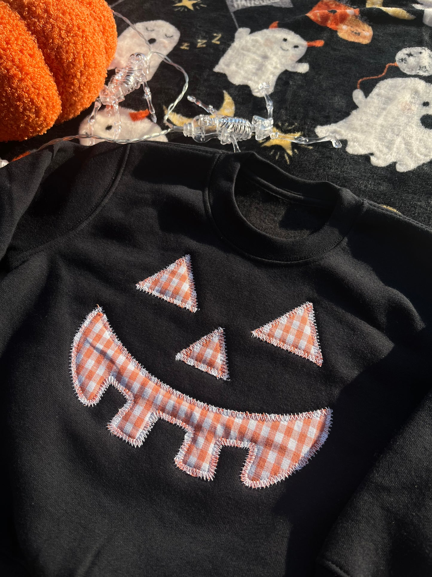 Halloween Pumpkin Face Appliqué