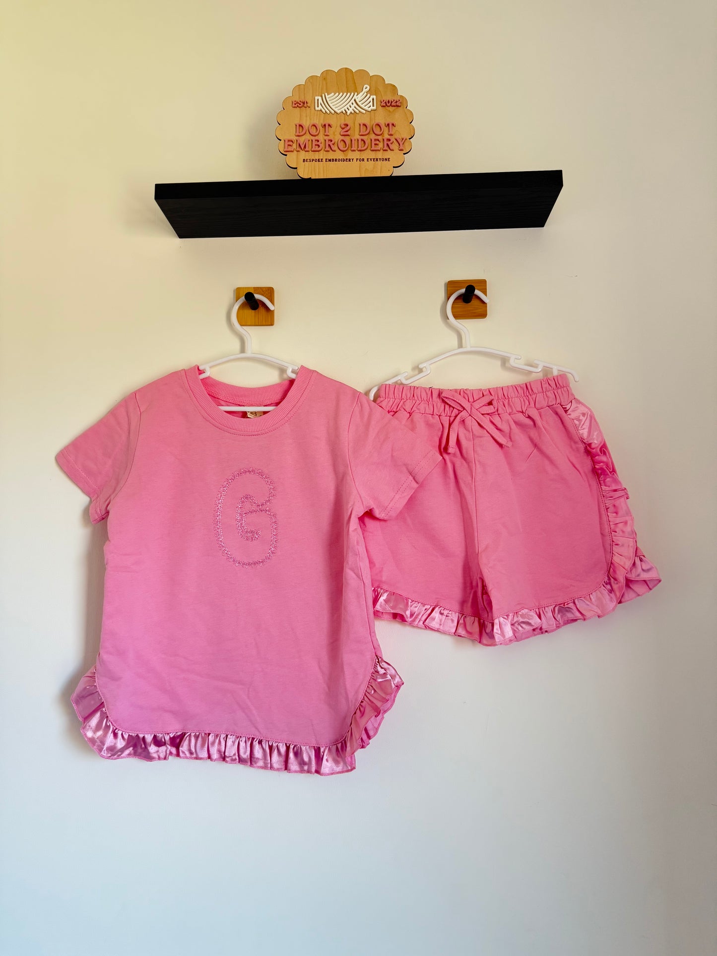 Satin frill Tshirt & Short set