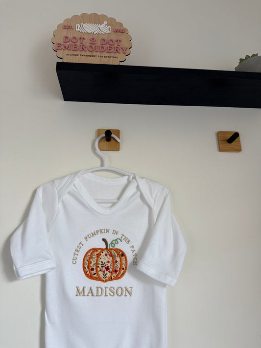 Halloween Cutest Pumpkin Floral Appliqué Pumpkin