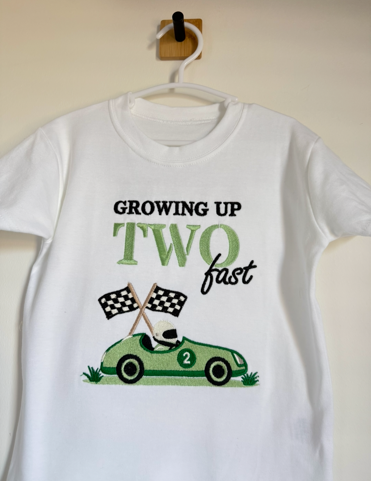Custom Medium Design Birthday Tshirt (wording and non character embroidery only)