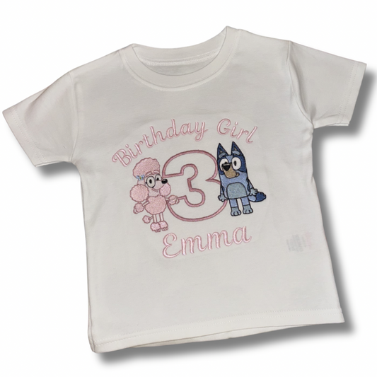 Large Double Character Design Birthday Tshirt