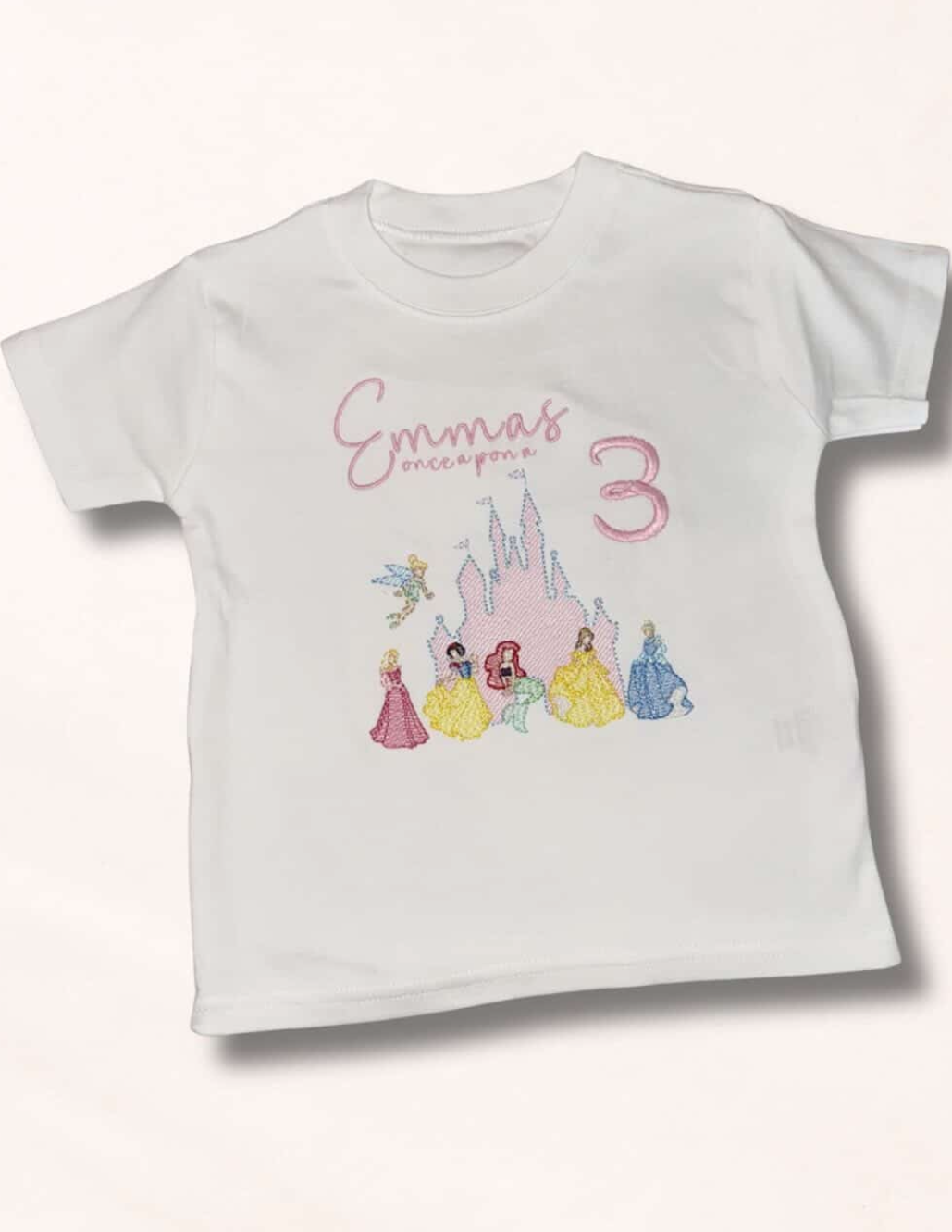 Custom Medium Design Birthday Tshirt (wording and non character embroidery only)