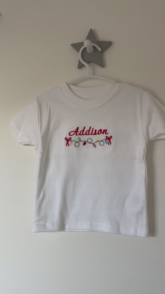 Christmas Lights Name with bows